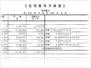 管理費等予算案サンプル