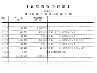 管理費等予算案サンプル